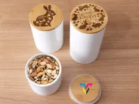 Potes de Cerâmica com Tampa Bambu para Sublimação 16oz  25oz e 30oz   PRÉ VENDA - Foto 5