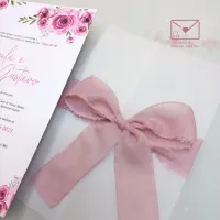 Convite especial com fita artesanal - Foto 3
