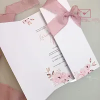 Convite especial com fita artesanal - Foto 4