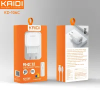 Carregador USB e USB-C para Tipo-C 20W Kaidi KD-106C