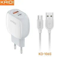 Carregador USB e USB-C para Micro 20W Kaidi KD-106S - Foto 2