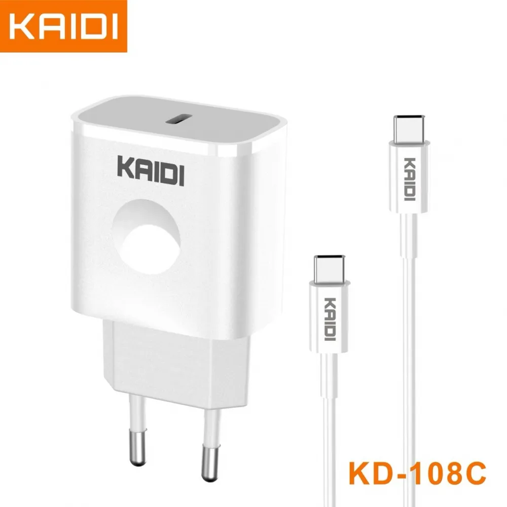 Carregador Saida Tipo-C para Tipo-C Kaidi KD-108C