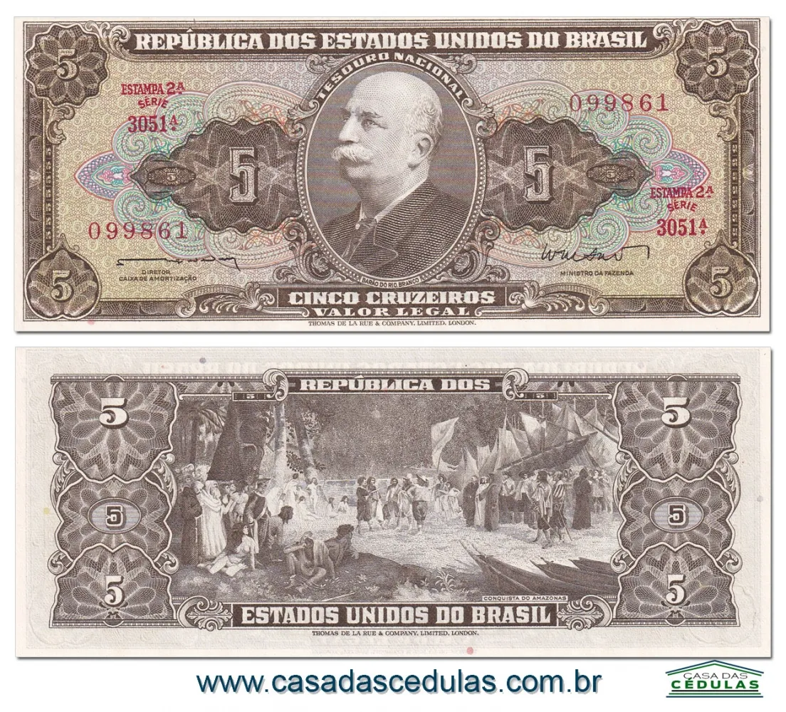 C071 - 5 Cruzeiros (Barão do Rio Branco) - Sob/Fe