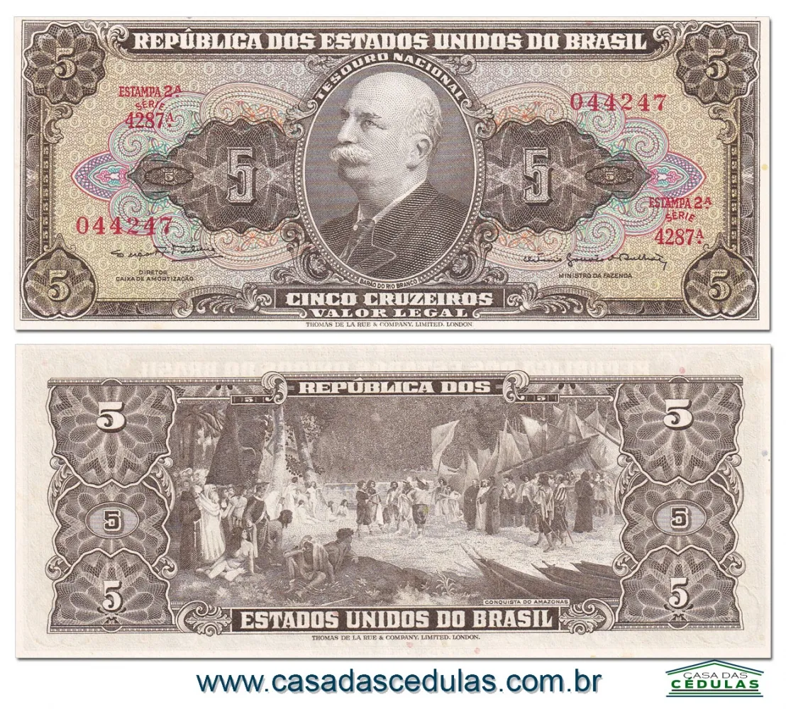 C074B- 5 Cruzeiros (Barão do Rio Branco) - Sob/Fe