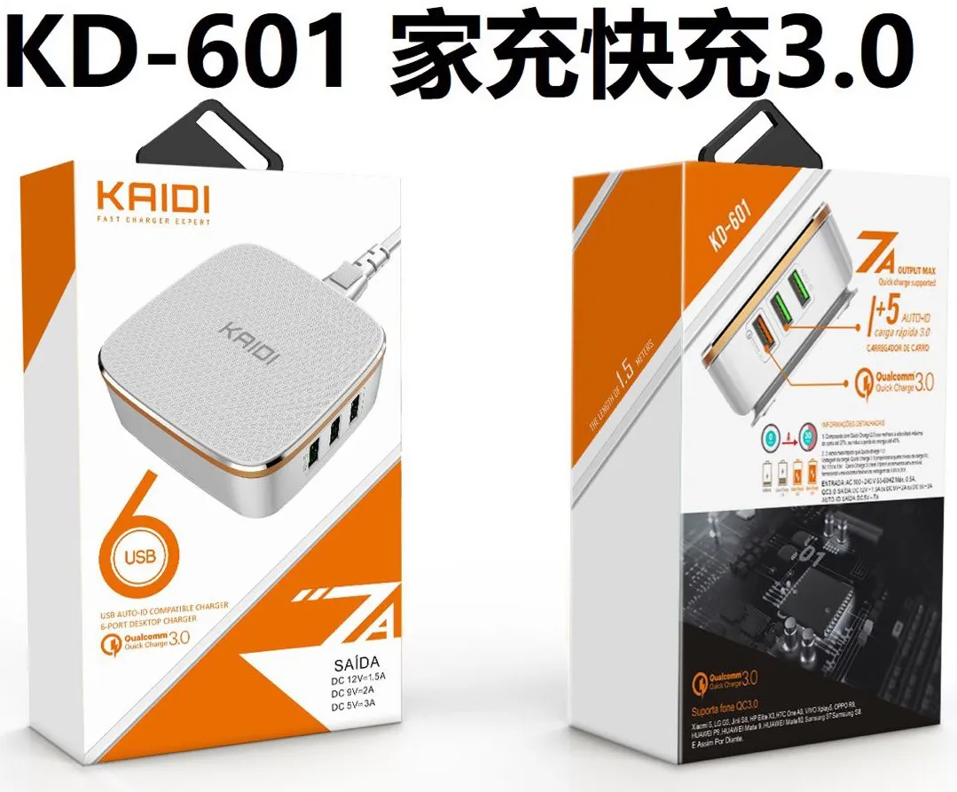 Carregador HUB 6 Portas Kaidi KD-601