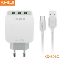 Carregador 3 USB para Tipo-C 3.1A Kaidi KD-606C - Foto 2