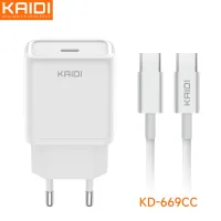 Carregador Saida Tipo-C para Tipo-C 20W Kaidi KD-669CC - Foto 2