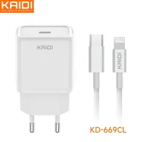 Carregador Saida Tipo-C para Lightning 20W Kaidi KD-669CL - Foto 2