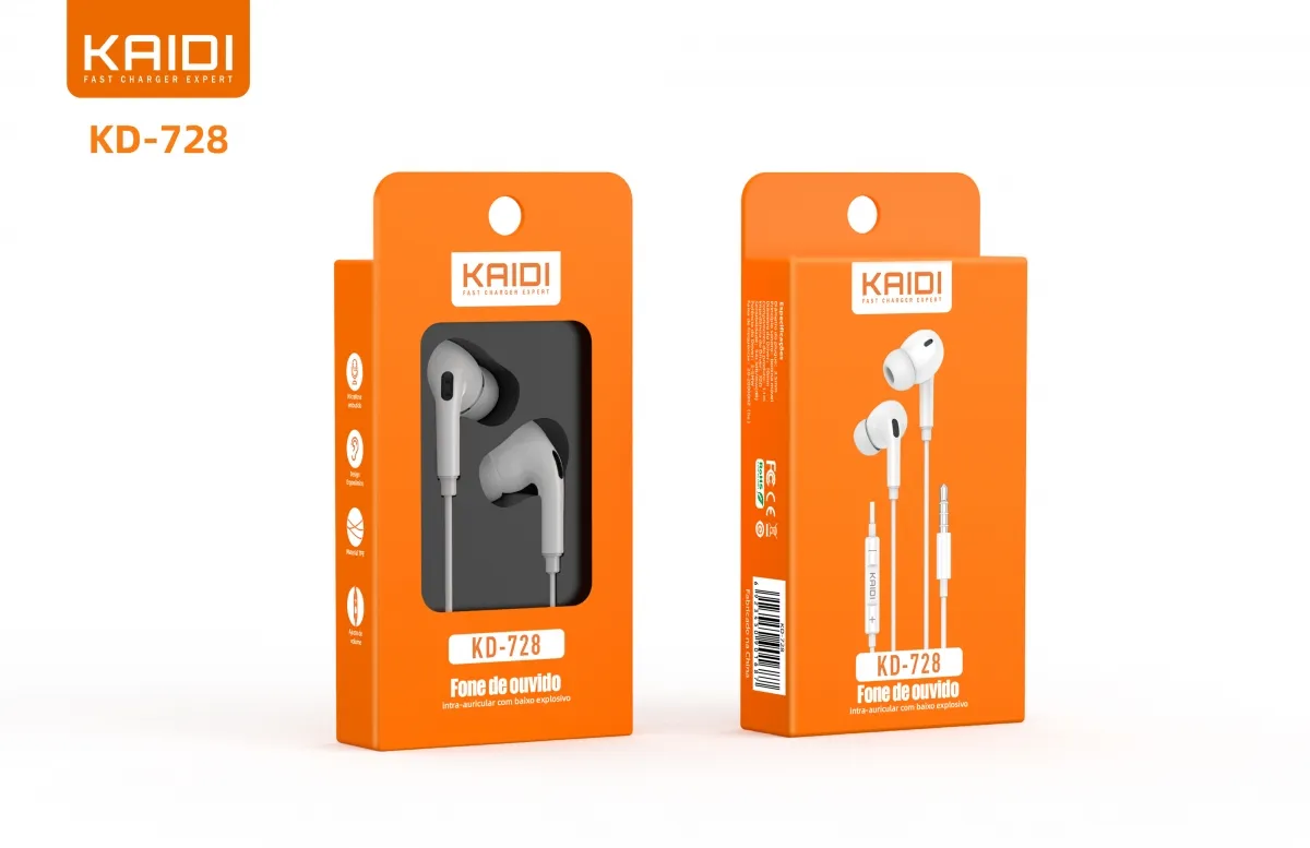 Fone de Ouvido P2 com Microfone Kaidi KD-728