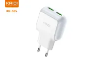 Carregador 2 USB para Tipo-C Kaidi KD-605C - Foto 3