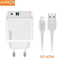 Carregador USB e USB-C para Lightning QC3.0 Kaidi KD-670A - Foto 2