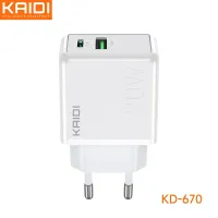 Carregador USB e USB-C QC3.0 Sem Cabo Kaidi KD-670 - Foto 2