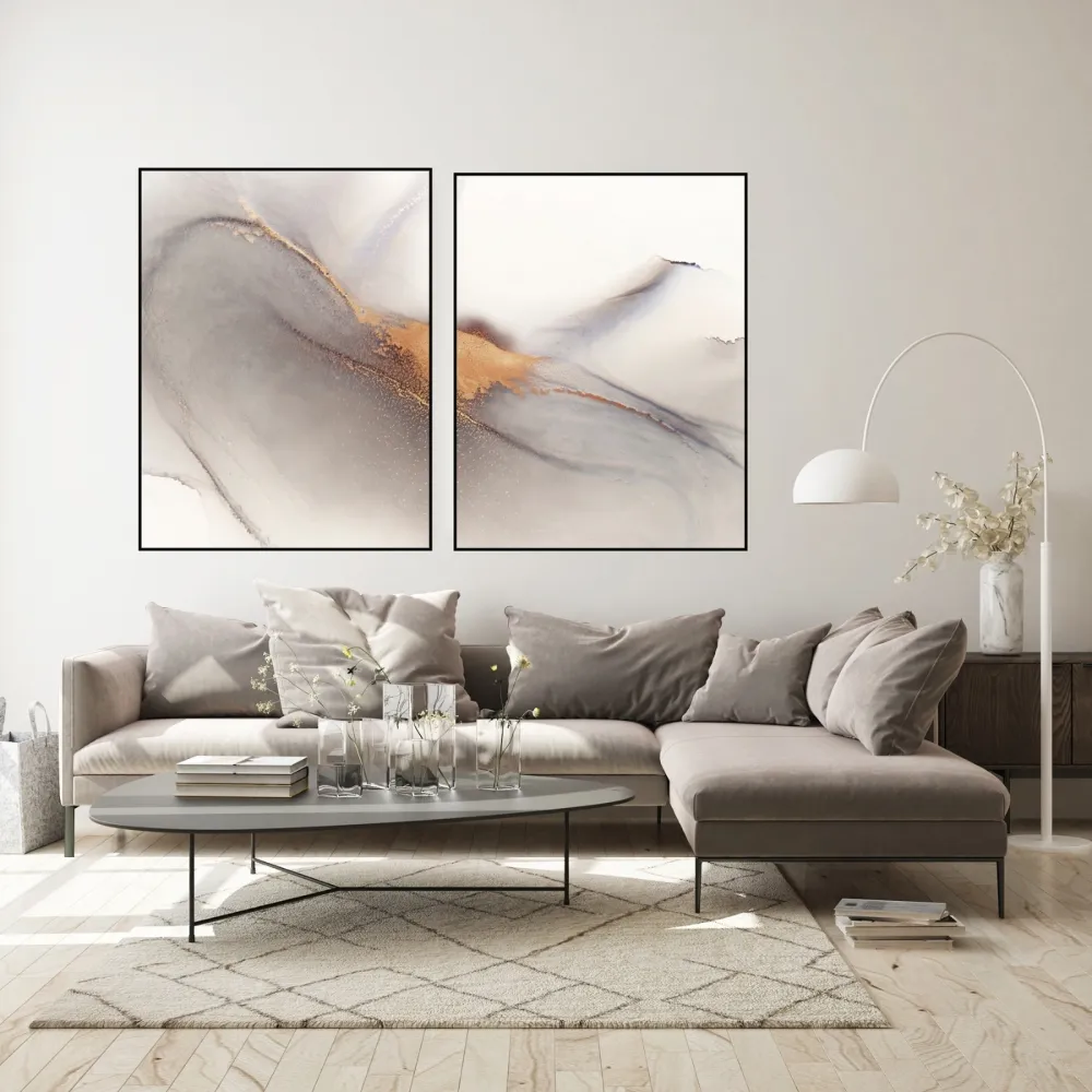 Dupla Abstrata Grey and Gold Imagem