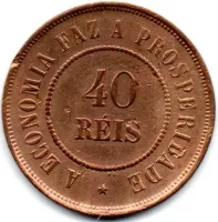 1900 - 40 Réis - Moeda Brasil - Foto 2