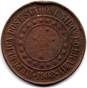 1908 - 40 Réis - Moeda Brasil