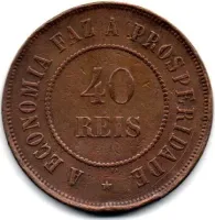1908 - 40 Réis - Moeda Brasil - Foto 2