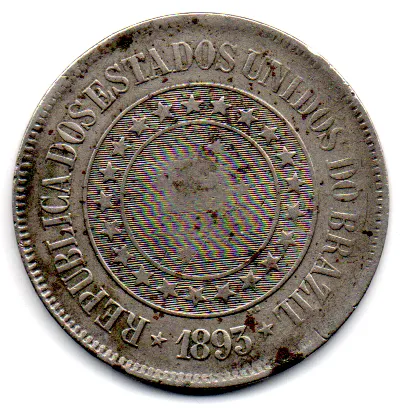 1893 - 200 Réis - Moeda Brasil