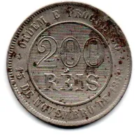1893 - 200 Réis - Moeda Brasil - Foto 2