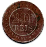 1899 - 200 Réis - Moeda Brasil - Foto 2