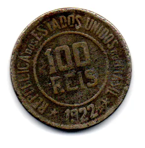 1922 - 100 Réis - Moeda Brasil