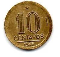 1945 - 10 Centavos - Com Sigla OM no Anverso - Moeda Brasil