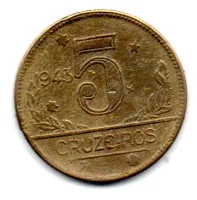 1943 - 5 Cruzeiros - Moeda Brasil