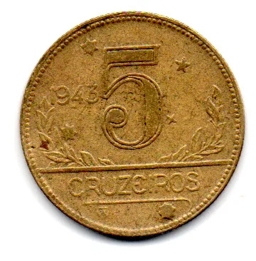1943 - 5 Cruzeiros - Moeda Brasil