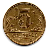 1943 - 5 Cruzeiros - Moeda Brasil
