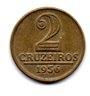1956 - 2 Cruzeiros - Brasão - Moeda Brasil