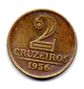 1956 - 2 Cruzeiros - Brasão - Moeda Brasil