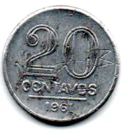 1961 - 20 Centavos - Moeda Brasil - C/ Danos