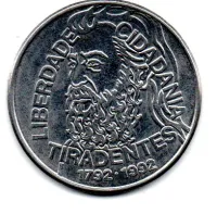 1992 - 5000 Cruzeiros - Comemorativa 2° Centenário da Morte de Tiradentes - Moeda Brasil - C/ Danos - Foto 2