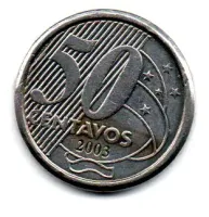 2003 - 50 Centavos - ERRO: Cunho Quebrado - Moeda Brasil - Foto 2