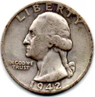 Estados Unidos - 1942S - 25 Cents - Prata .900 - Aprox. 6,25g - 24,3mm