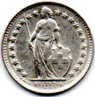 Suíça - 1950 - ½ Franc - Prata .835 - 2,5 g - 18mm - Foto 2