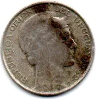 Uruguai - 1942 - 20 Centésimos - Prata .720 - Aprox 3g - 19mm