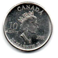 Canadá - 2001 - 10 Cents - Comemorativa - Ano do Voluntário
