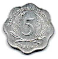 Estados do Caribe Ocidental - 1987 - 5 Cents
