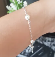 Pulseira ródio com pérola shell  - Foto 2