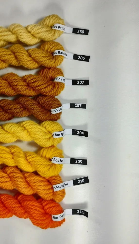 Conjunto 08 Cores Tons Amarelo de Lãs Paratapet Meadas 8 fios Imagem