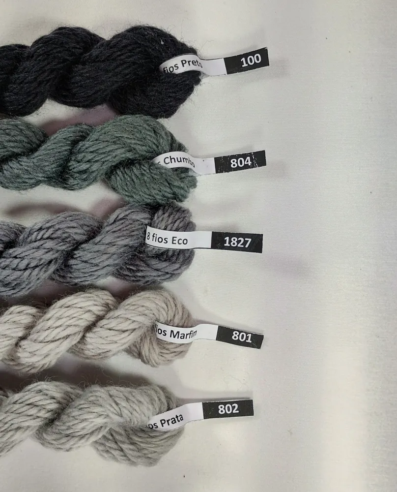 Conjunto 05 Cores Tons Cinza de Lãs Paratapet Meadas 8 fios Imagem