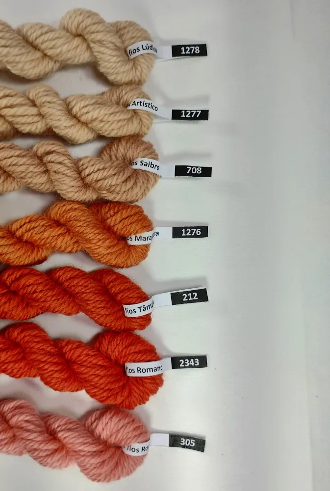 Conjunto 07 Cores Tons Terracota de Lãs Paratapet Meadas 8 fios Imagem