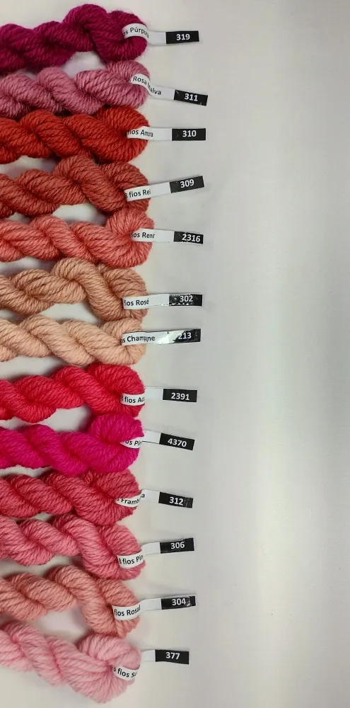 Conjunto 13 Cores Tons Rosa de Lãs Paratapet Meadas 8 fios