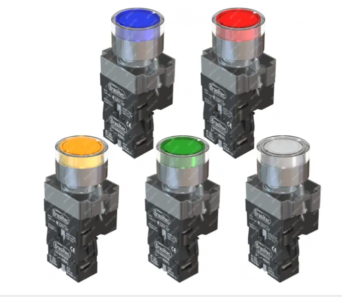 Botão de Impulso Metálico com Iluminação Imagem