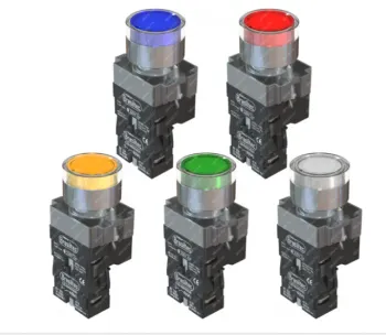 Botão de Impulso Metálico com Iluminação