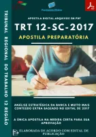 Apostila TRT 12 SC Área Avaliador Federal Analista 2017