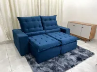 Sofá Retrátil e Reclinável Monaco  Conforto veludão 2mt pilow 15 cm espuma soft