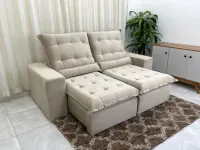 Sofá Retrátil e Reclinável Monaco  Conforto veludão 2mt pilow 15 cm espuma soft - Foto 2