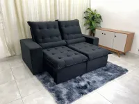 Sofá Retrátil e Reclinável Monaco  Conforto veludão 2mt pilow 15 cm espuma soft - Foto 5