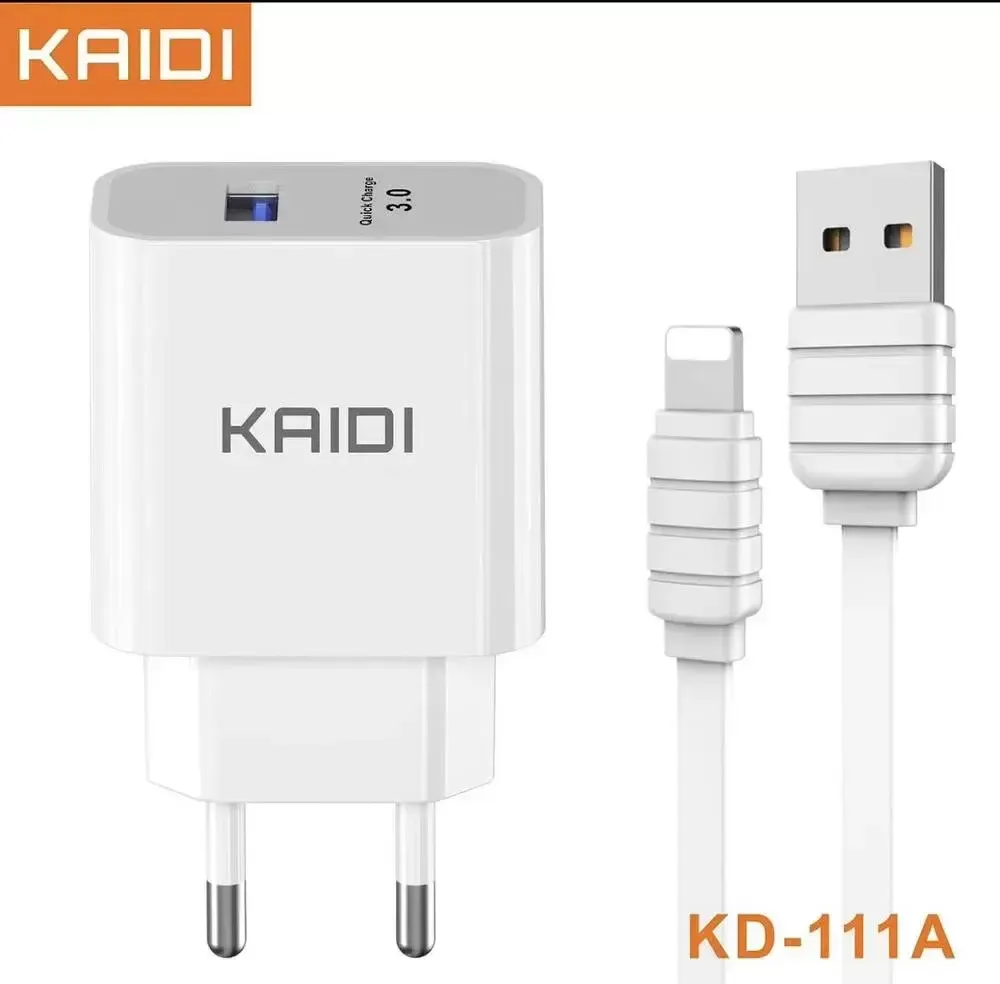 Carregador Saida USB para Lightning QC 3.0 Kaidi KD-111A